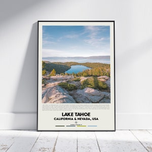 Digital Oil Paint, Lake Tahoe Print, Lake Tahoe Wall Art, Lake Tahoe Poster, Lake Tahoe Photo, Lake Tahoe Poster Print, Lake Tahoe Decor