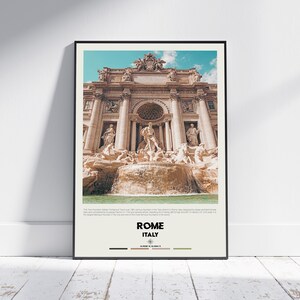Digital Oil Paint, Rome Print, Rome Wall Art, Rome Poster, Rome Photo, Rome Poster Print, Rome Wall Decor, Trevi Fountain, Roma, Italy