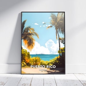 Puerto Rico City Print, Puerto Rico Travel Poster,Caribbean Travel Gift,Puerto Rico Wall Art,Puerto Rico Digital Download,Puerto Rico Poster