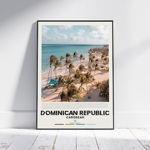 Cyfrowa farba olejna, wydruk z Dominikany, sztuka ścienna z Dominikany, plakat z Dominikany, zdjęcie z Dominikany, Karaiby
