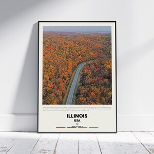 Peinture à l'huile numérique, impression Illinois, art mural Illinois, affiche Illinois, photo Illinois, impression affiche Illinois, décoration murale Illinois, impression USA