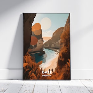 Bali City Print, Bali Travel Poster, Indonesia Travel Gift, Bali Wall Art, Bali Digital Download, Bali Poster