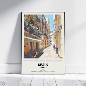Digital Oil Paint, Spain Print, Spain Wall Art, Spain Poster, Spain Photo, Spain Poster Print, Spain Wall Decor, Madrid, Barcelona, Malaga