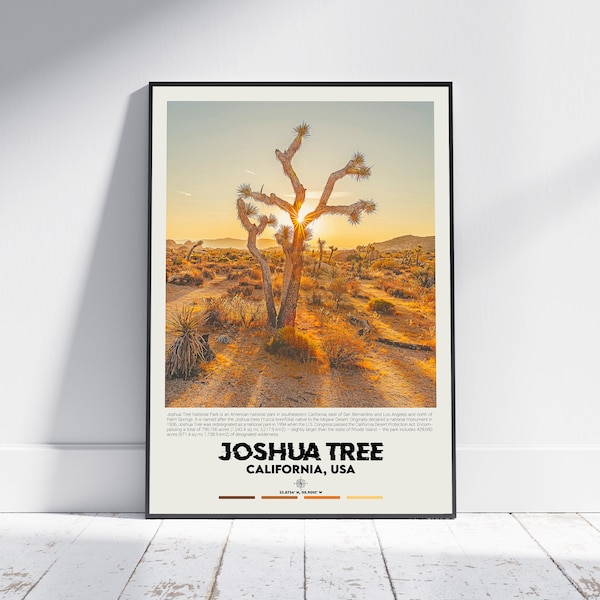 Peinture à l'huile numérique, impression de Joshua Tree, art de Joshua Tree, affiche de Joshua Tree, photo de Joshua Tree, impression d'affiche de Joshua Tree, décoration d'arbre de Joshua Tree