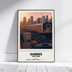 Digital Oil Paint, Queens Print, Queens Wall Art, Queens Poster, Queens Photo, Queens Poster Print, Queens Wall Decor, New York Poster Print