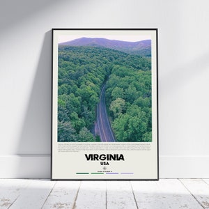 Digital Oil Paint, Virginia Print, Virginia Wall Art, Virginia Poster, Virginia Photo, Virginia Poster Print, Virginia Decor, USA Poster