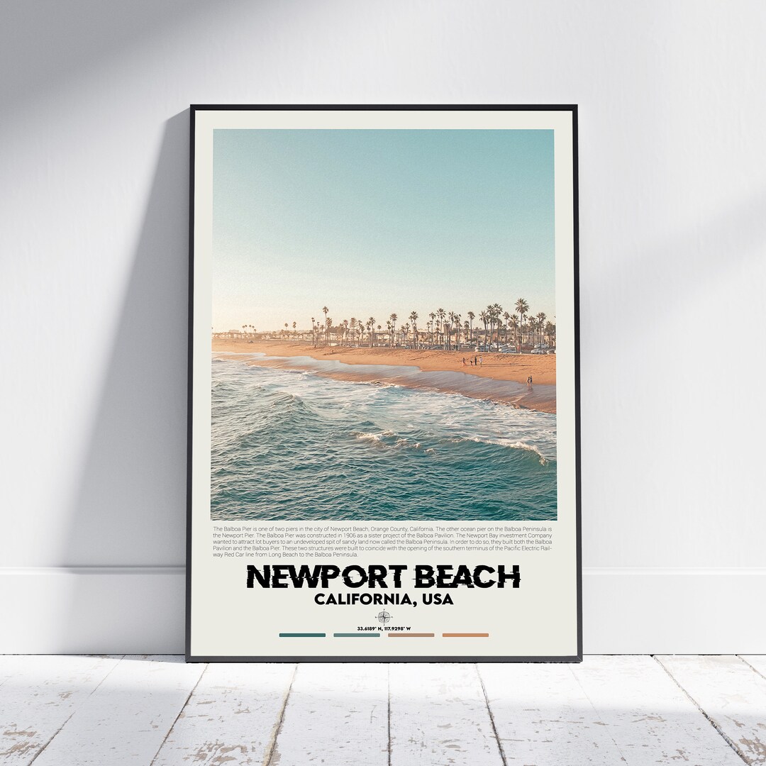 Digital Oil Paint, Newport Beach Print, Newport Beach Wall Art, Newport