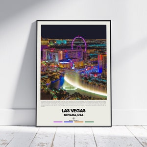 Digitale Ölfarbe, Las Vegas Druck, Las Vegas Wandkunst, Las Vegas Poster, Las Vegas Foto, Las Vegas Poster Druck, Las Vegas Dekor, Nevada