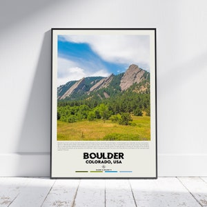 Digital Oil Paint, Boulder Print, Boulder Wall Art, Boulder Poster, Boulder Photo, Boulder Poster Print, Boulder Wall Decor, Colorado Print