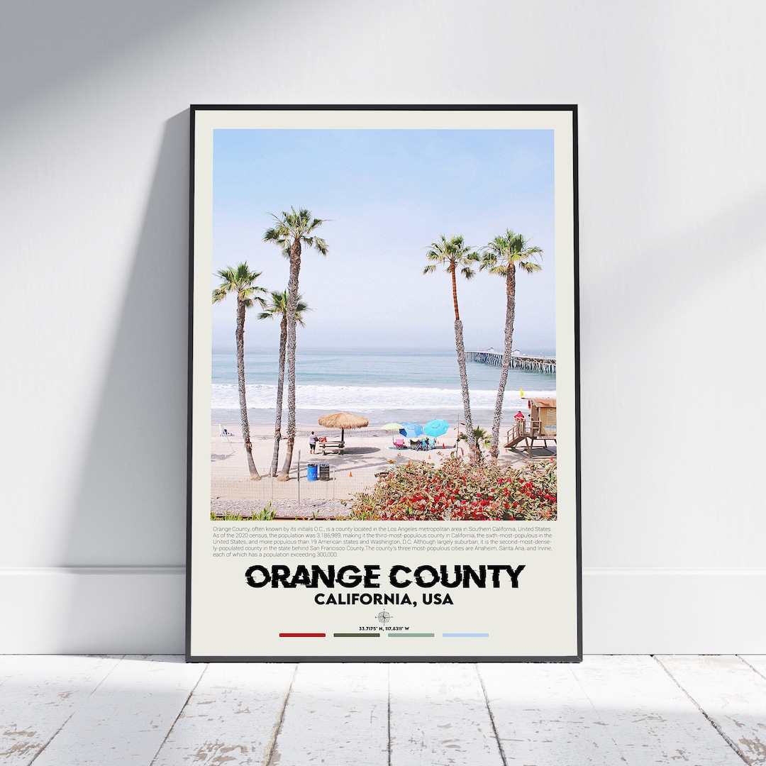 Digital Oil Paint, Orange County Print, Orange County Wall Art, Orange