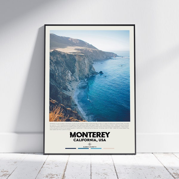 Digital Oil Paint, Monterey Print, Monterey Wall Art, Monterey Poster, Monterey Photo, Monterey Poster Print, Monterey Decor, California