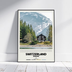 Digital Oil Paint, Switzerland Print, Switzerland Art, Switzerland Poster, Switzerland Photo, Switzerland Poster Print, Switzerland Decor