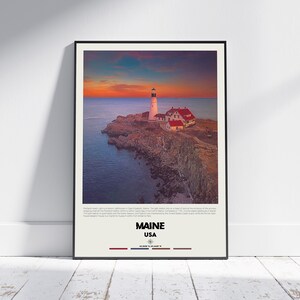 Digital Oil Paint, Maine Print, Maine Wall Art, Maine Poster, Maine Photo, Maine Poster Print, Maine Wall Decor, United States Poster, USA