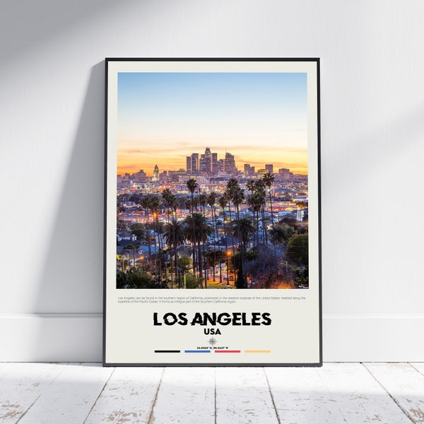 Digital Real Photo, Los Angeles Print, Los Angeles Wall Art, Los Angeles Poster, Los Angeles Photo, Los Angeles Poster Print, California