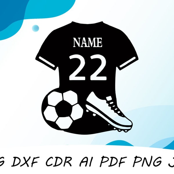 Football, Soccer Player Design svg dxf file wall sticker pdf silhouette template cnc cutting router digital vector instant download