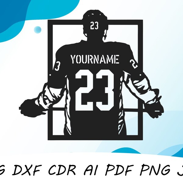 Hockey, Hockeyspieler Design Dxf Datei Wandaufkleber Pdf Silhouette Vorlage CNC-Schneidefräser Digitaler Vektor-Sofortdownload