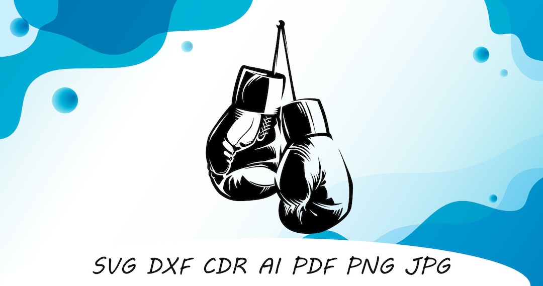 Boxing Gloves Design Svg Dxf File Wall Sticker Pdf Silhouette Template ...