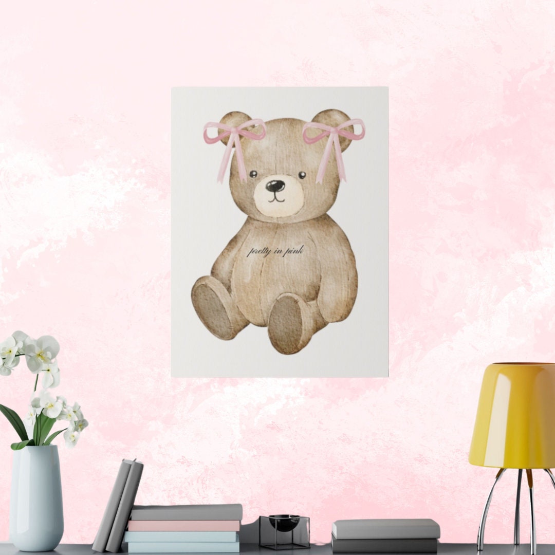 Pink Teddy Bear Curtain Panel main image 0