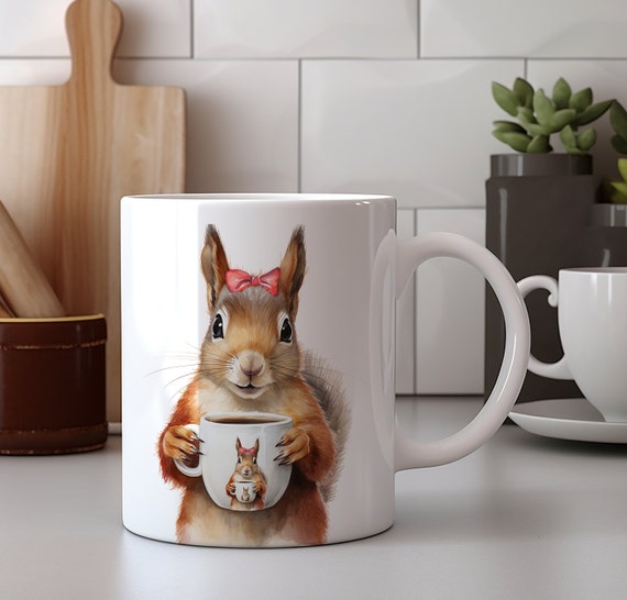 Tazza da caffè carina per gli amanti degli scoiattoli Tazza da