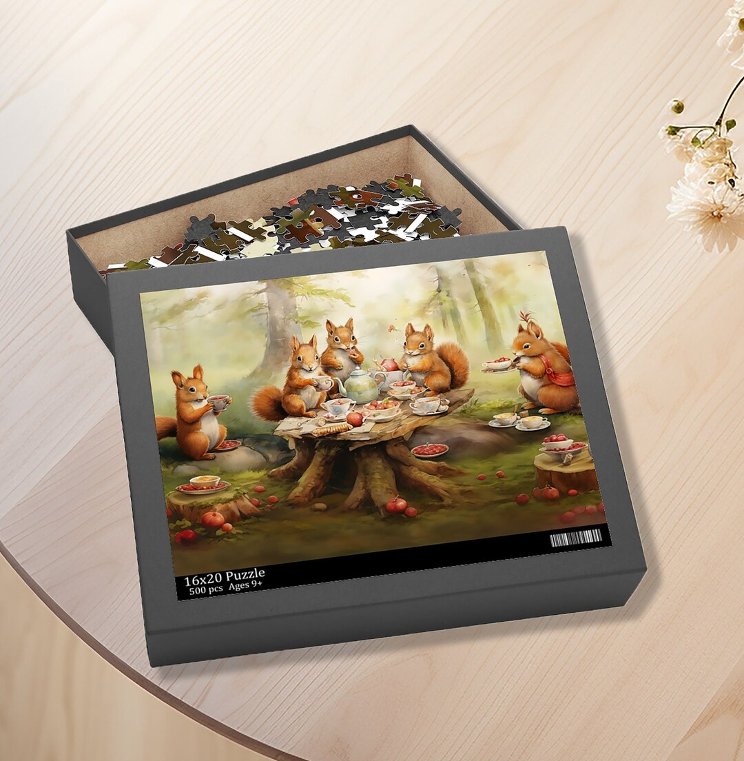 Cute Squirrel Puzzle Gift for Family 3 Sizes Squirrel Jigsaw Puzzle for