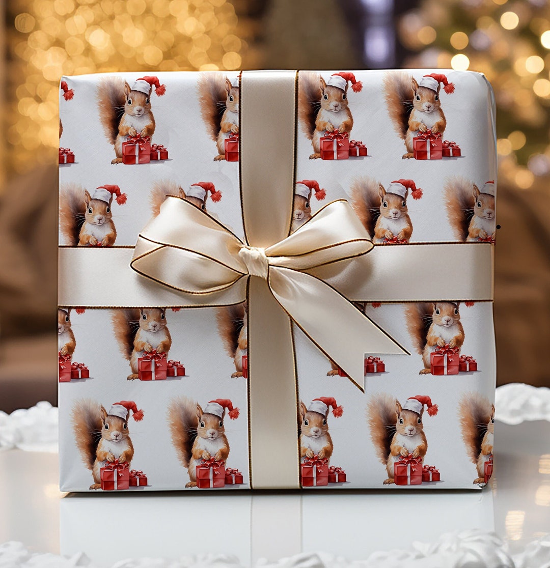 Christmas Wrapping Paper With Baby Squirrel Christmas Gift Wrap Paper Unique Christmas Paper