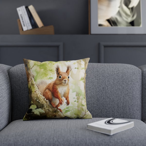 Baby Eichhörnchen Kissen - Kissen für Eichhörnchen Liebhaber - Waldhörnchen Kissen für Couch oder Stuhl - Waldhörnchen Dekokissen