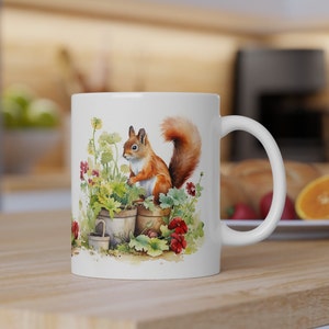 Eichhörnchen Kaffeetasse für Gärtnerin - Eichhörnchen Liebhaber Geschenk - Kaffeetasse Geschenk für Gärtnerin - Niedliches Kaffeetassen Geschenk - Tasse für Mama - Eichhörnchen Tasse