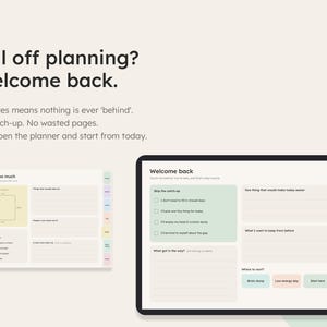 Welcome back page for restarting without catch-up