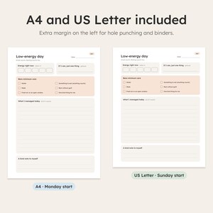 A4 and US Letter sizes of the printable planner