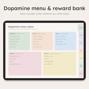 Dopamine menu page with ideas