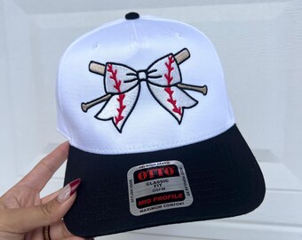 Bestickte Baseball Cap mit Bogen | Baseball Mama Geschenk