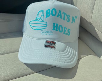 Boats N Hoes Trucker Hat | Bachelorette Party, Lake Vibes