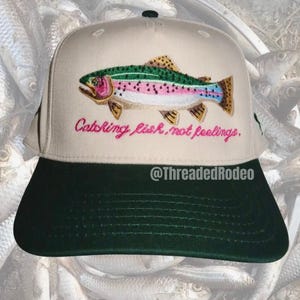 Gorra de camionero bordada Catching Fish / Gorra de camionero de pesca, Gorra Gone Fishing