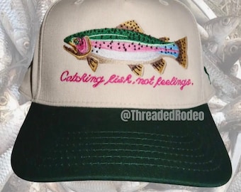 Catching Fish l bestickter Trucker | Fischen Trucker Hat, gegangen Angeln Hut