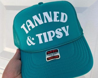 Gorra de camionero bronceada y alegre, gorra de verano para beber