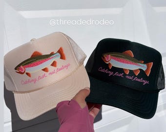 Catching Fish Not Feelings Trucker | Angeln Trucker Hat Lustige Angeln Caps | Sommer See & Fluss Hut