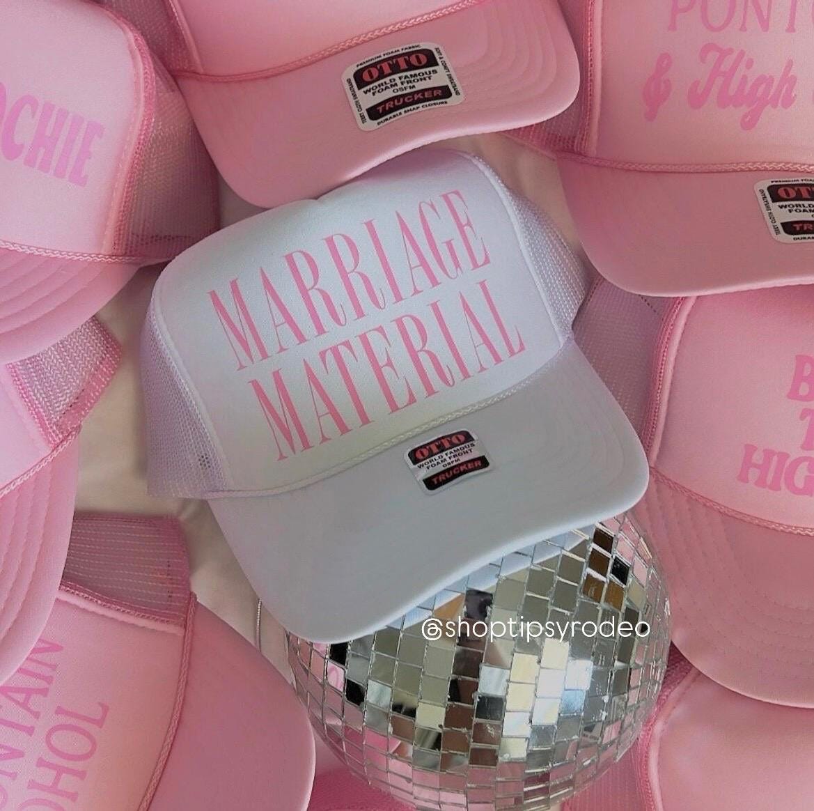 Marriage Material hat | Bride hat | Wife  | Batchlorette Hat | Bach hat | Bridesmaids | Bridal Shower Gift | Bride | Wedding Gift | Trend