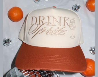 Trink Spritz Trucker Hat | Orange Sommermütze | Brunch-Hut | Sommer Trucker