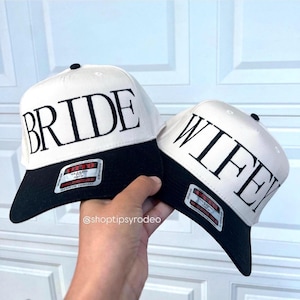 BRIDE or WIFEY embroidered hat | Wife | Bride Batchlorette Hat | Bach hat | Bridesmaids | Bridal Shower Gift | Bride | Wedding Gift | Trend