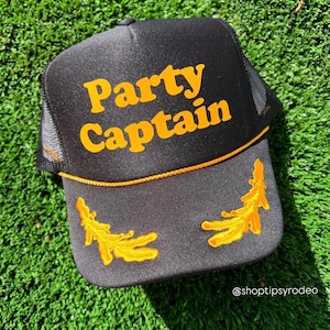 Party Captain Trucker Hat | Drinking Hat | Lake Hat Trucker Hat | Trendy Hats | Bachelorette hat | River Trucker Hat | sailor hat | Lake