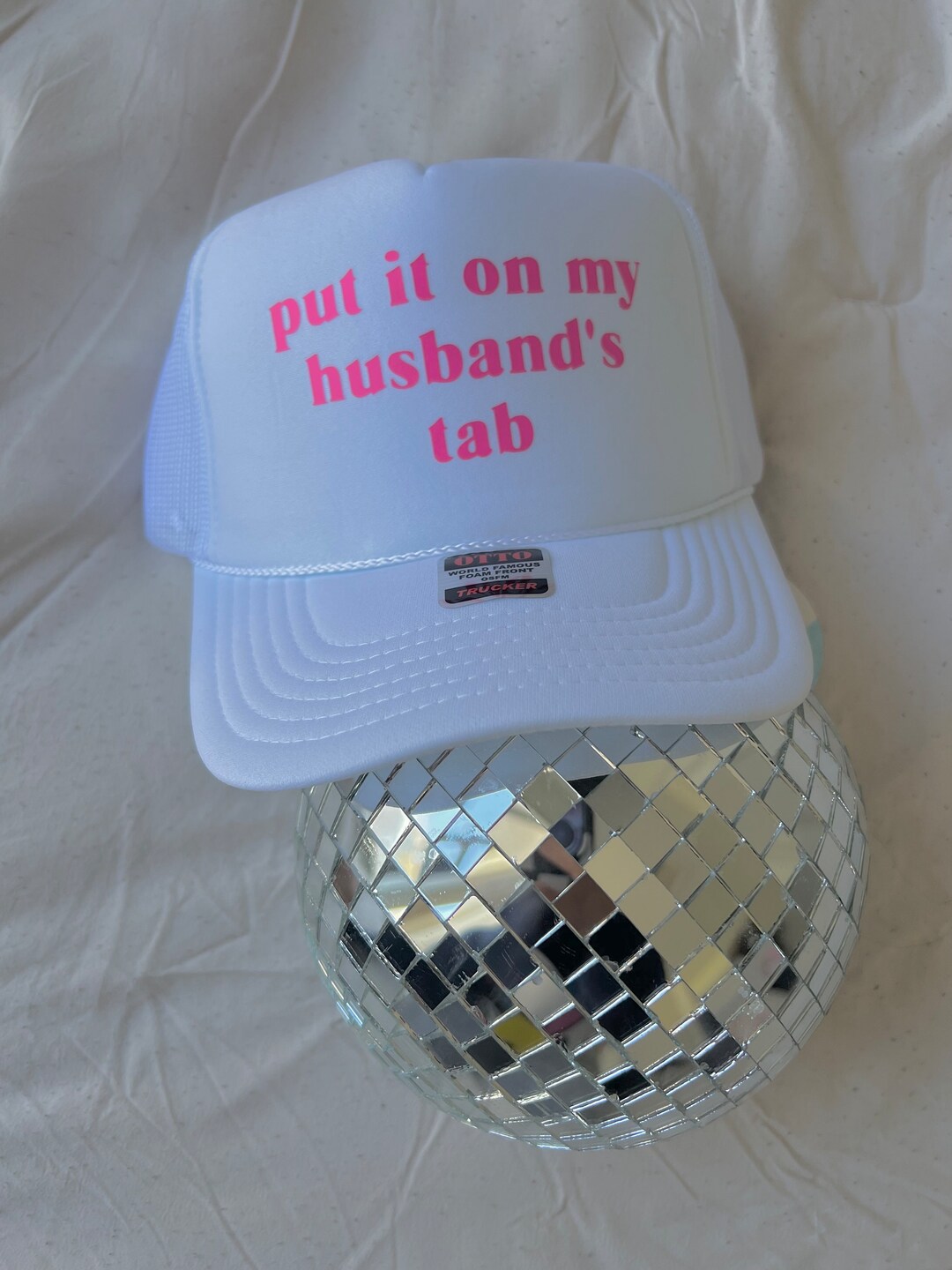 Put It on My Husband's Tab Trucker Hat | Bachelorette Party Hat - Etsy