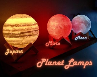 3D Planet LED Lamps - Illuminate Your Space with Cosmic Elegance | Perfect Gift for Astronomy Enthusiasts | Realistic and Unique Home Decor