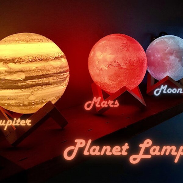 3D Planet LED Lamps - Illuminate Your Space with Cosmic Elegance | Perfect Gift for Astronomy Enthusiasts | Realistic and Unique Home Decor