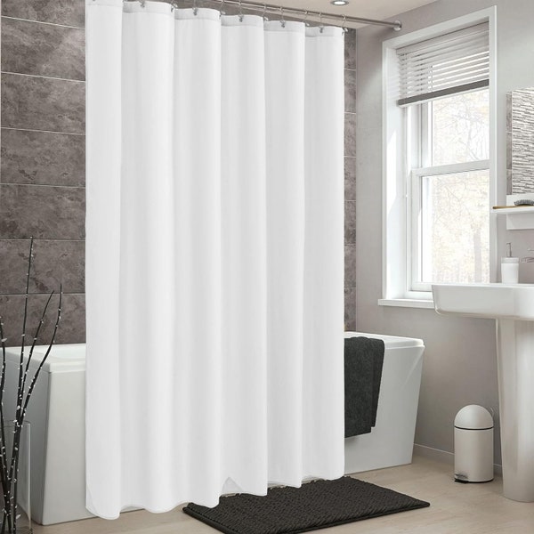 Waterproof Fabric Shower Curtain Liner| Soft Hotel Quality Cloth Shower Liner| Heavy Duty Shower Curtain for Bathroom| Divider Curtains