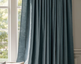 Luxury Linen Bedroom Curtains Modern Thick Cotton Linen Fabric Curtains 90% Blackout Curtains Hotel Curtains Living Room Curtains