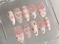 Sweet Pink Strawberry Nails | 3D Bow & Pearl Fake Nails |Kawaii Pink Bow Nail Art |Romantic Pink Nail Art | Plaid, Heart Accent Nails|HC280Y