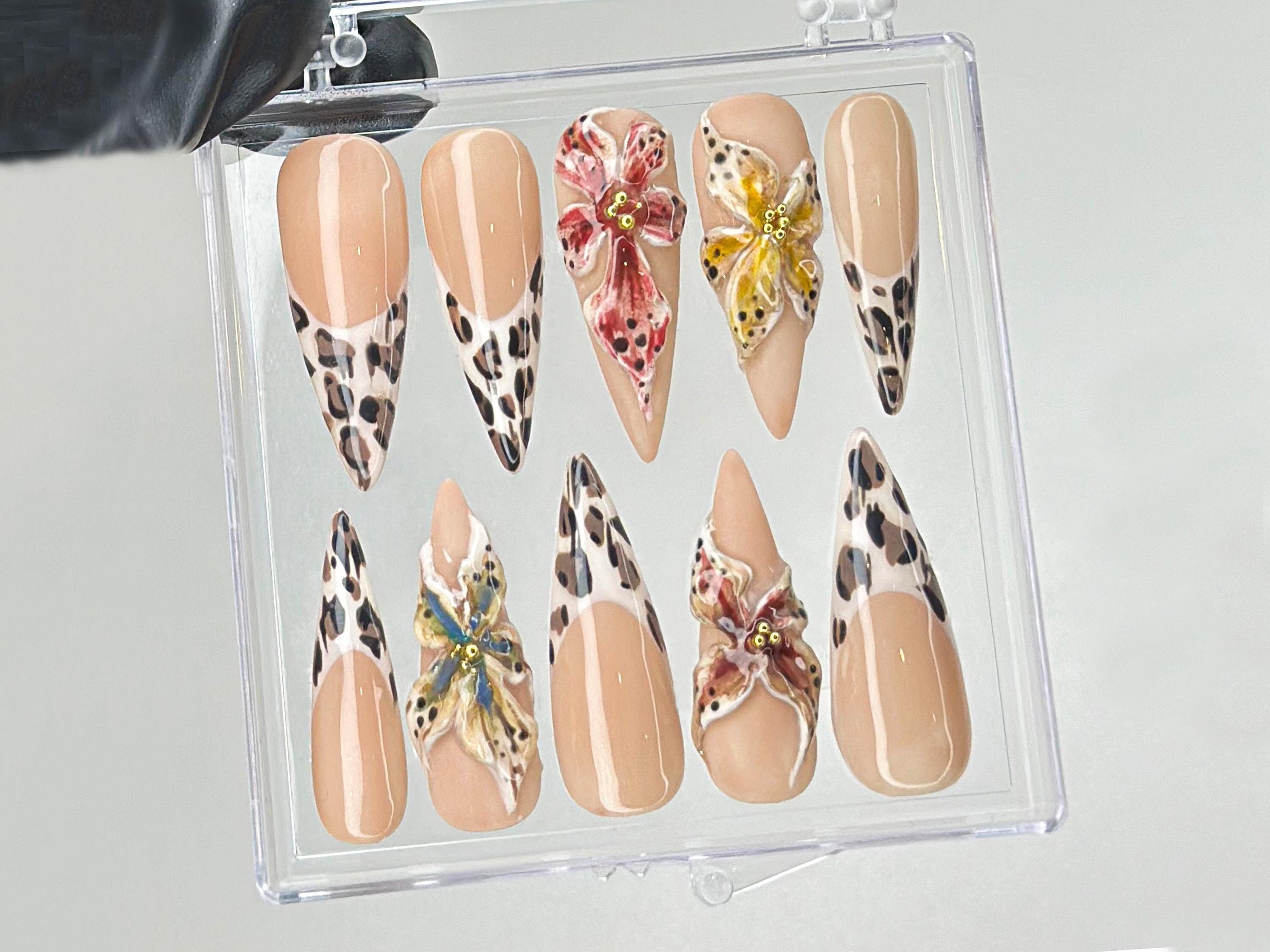 PandaHall Nagelstempelplatten-Set – 3 Stück Mit Vintage-Blumen & Insekten, Inkl. Stempel & Schaber