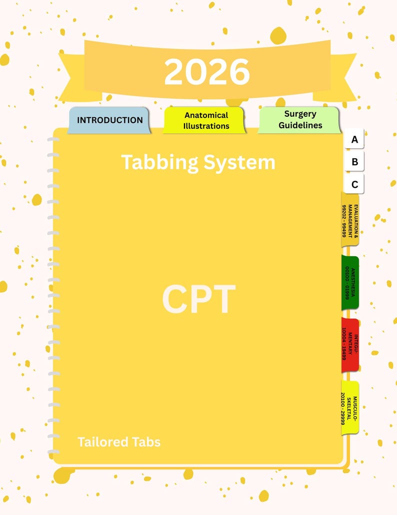 2026 CPT Medical Coding Tabbing System - Etsy