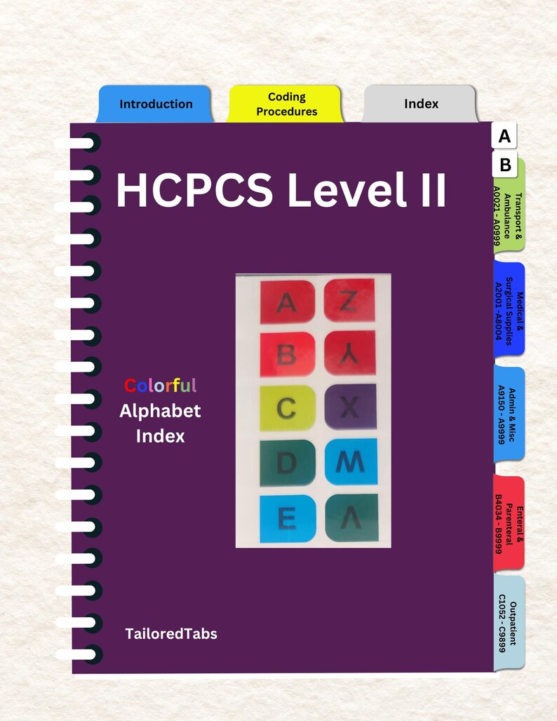 Hcpcs Level Ii Code Chart 2026 HCPCS Level II Tabbing System - Etsy