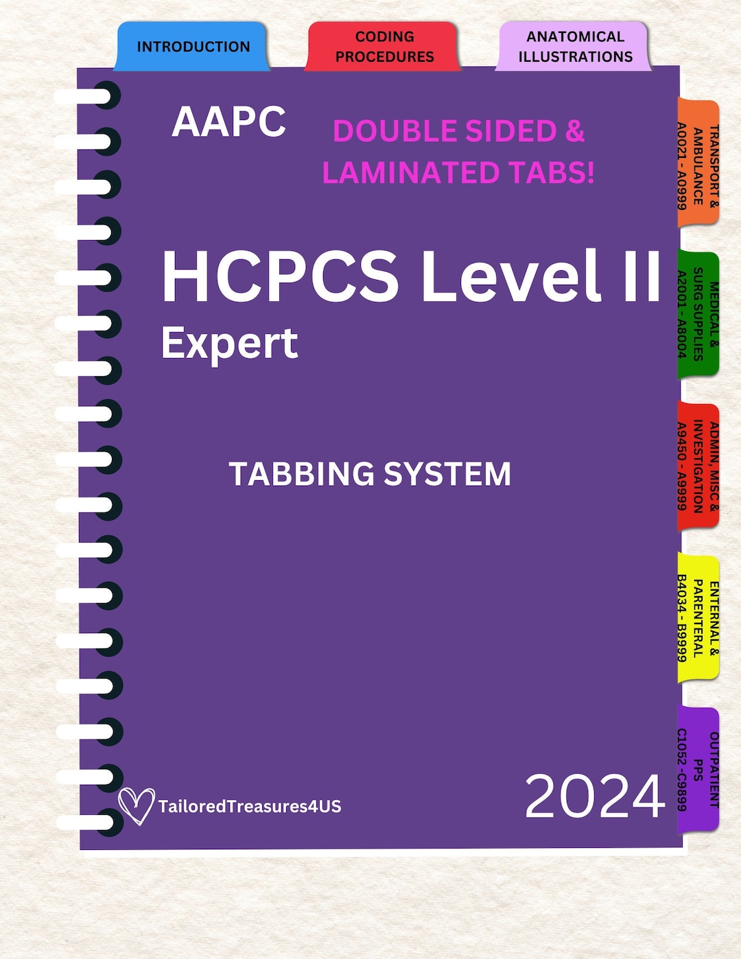 2024 AAPC HCPCS Level II Tabbing System - Etsy